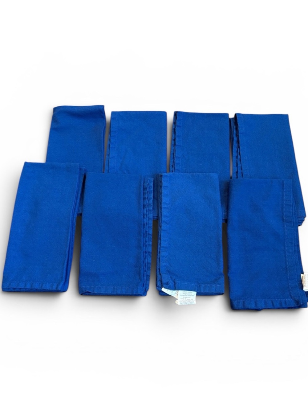 Pottery Barn Organic Cotton Cloth Napkins Dark 20x20” Blue Set of 8